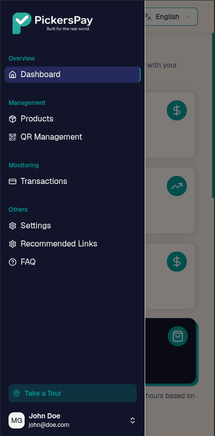 Dashboard mobile view 1